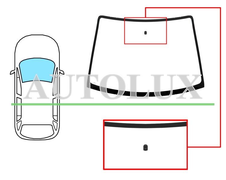 Parabrisas mazda premacy 1999-2005 delantero / verde / con base espejo. Referencia Eurocode: 5159AGN