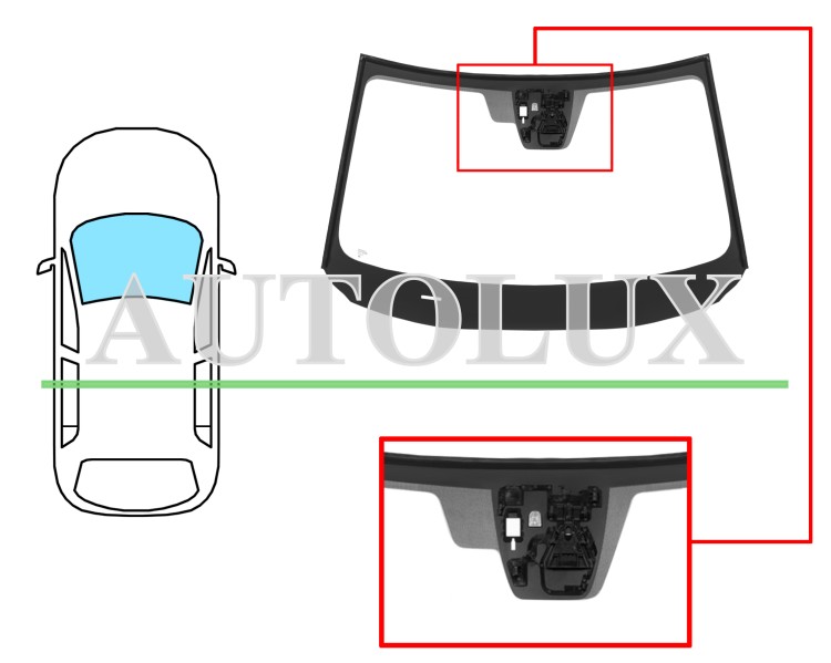 Parabrisas mazda cx-5 2017-2022 delantero / verde / acustico / con base espejo / con sensor / con soporte camara / pantalla integrada / molduras premontadas. Referencia Eurocode: 5187AGACMUVZ