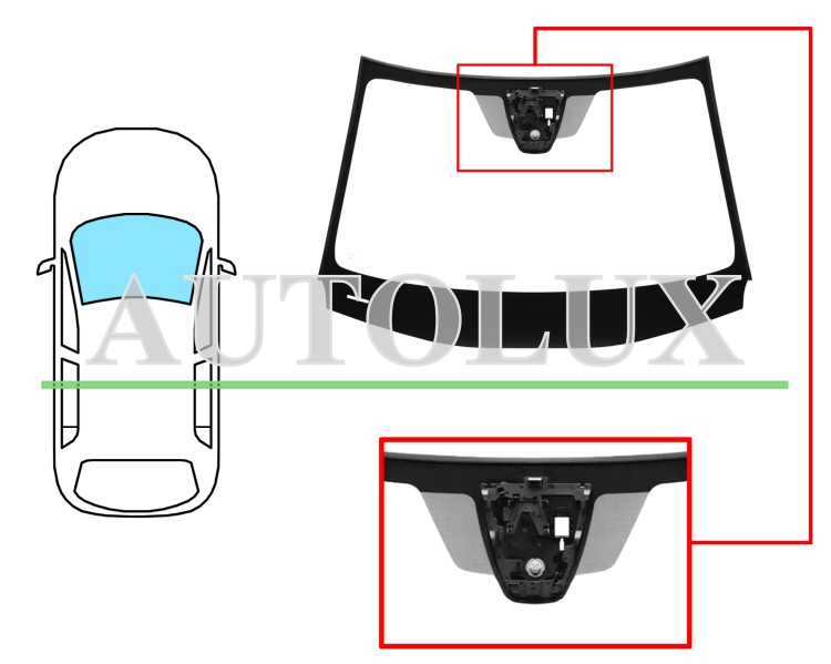 Parabrisas mazda cx-30 2019-> delantero / verde / acustico / con sensor / pantalla integrada / molduras premontadas. Referencia Eurocode: 5190AGAMUVZ