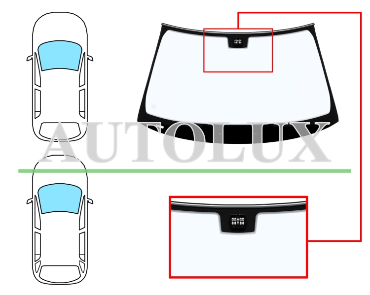 Parabrisas mercedes clase e w211 2002-2006 4 puertas / familiar / delantero / azul / con sensor / molduras premontadas. Referencia Eurocode: 5347ABSMVW