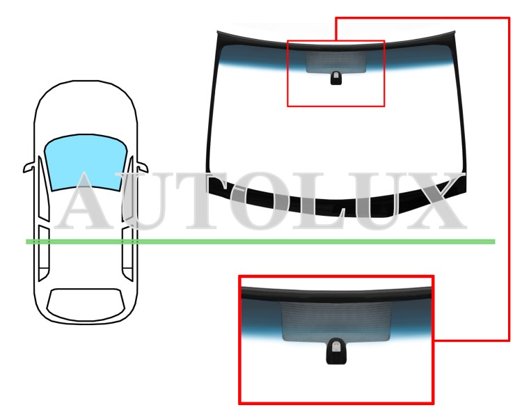 Parabrisas NISSAN Murano 2005-2008 delantero - Ref. EC:6032AGSBLVZ Parabrisas nissan murano 2005-2008 delantero / verde banda azul / con base espejo / con ventana chassis. Referencia Eurocode: 6032AGSBLVZ