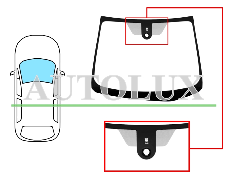 Parabrisas nissan note 2013-2017 delantero / verde / con base espejo / con sensor. Referencia Eurocode: 6082AGSM