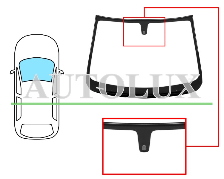 Parabrisas opel karl 2015-2019 delantero / verde / con base espejo. Referencia Eurocode: 6343AGSV