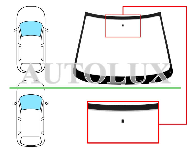 Parabrisas peugeot 206 1998-2008 3/5 puertas / familiar / delantero / verde / con base espejo. Referencia Eurocode: 6539AGSV