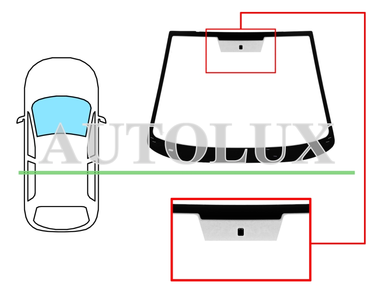 Parabrisas peugeot 206 1998-2008 cabrio / delantero / verde / con base espejo. Referencia Eurocode: 6545AGSV