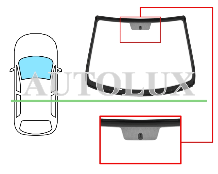 Parabrisas peugeot 207 2009-2012 coupe / cabrio / delantero / verde / con base espejo / molduras premontadas. Referencia Eurocode: 6551AGSVZ