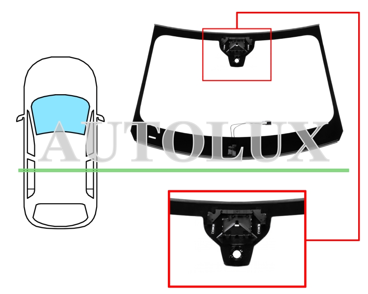 Parabrisas peugeot 308 2021-> 5 puertas / familiar / delantero / verde / acustico / con base espejo / con soporte camara / con sensor / termico / molduras premontadas. Referencia Eurocode: 6577AGACHMVZ1L