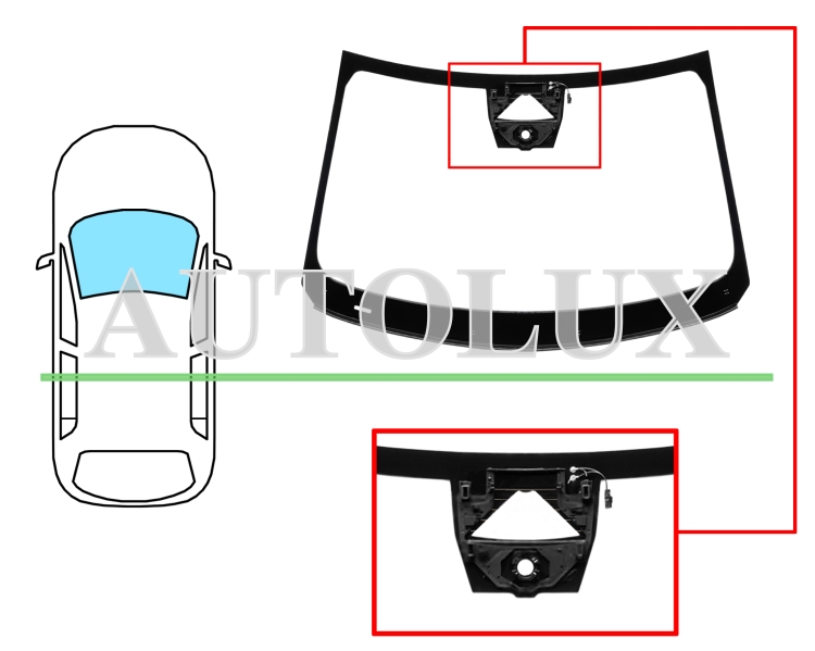 Parabrisas renault austral 2022-> delantero / verde / acustico / con base espejo / con sensor / con soporte camara / pantalla integrada / molduras premontadas. Referencia Eurocode: 7316AGACMUVZ1M