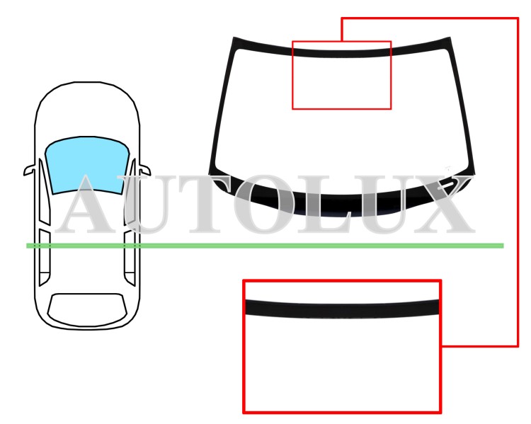 Parabrisas suzuki ignis 2016-2020 delantero / verde / moldura premontada. Referencia Eurocode: 8043AGNVW