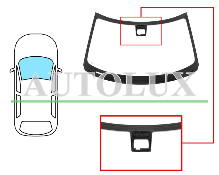 Parabrisas suzuki swift 2017-2024 delantero / verde / con soporte camara / molduras premontadas. Referencia Eurocode: 8044AGNCVW