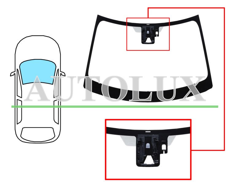 Parabrisas toyota aygo x 2022-2025 delantero / verde / con soporte camara / con sensor. Referencia Eurocode: 8443AGSCM