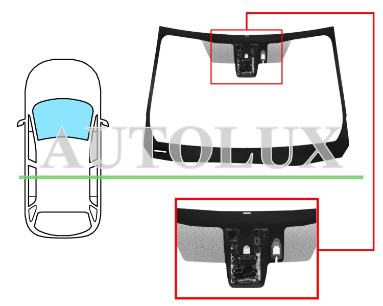 Parabrisas toyota corolla cross 2022-2025 delantero / verde / acustico / con soporte camara / con sensor. Referencia Eurocode: 8448AGACMV