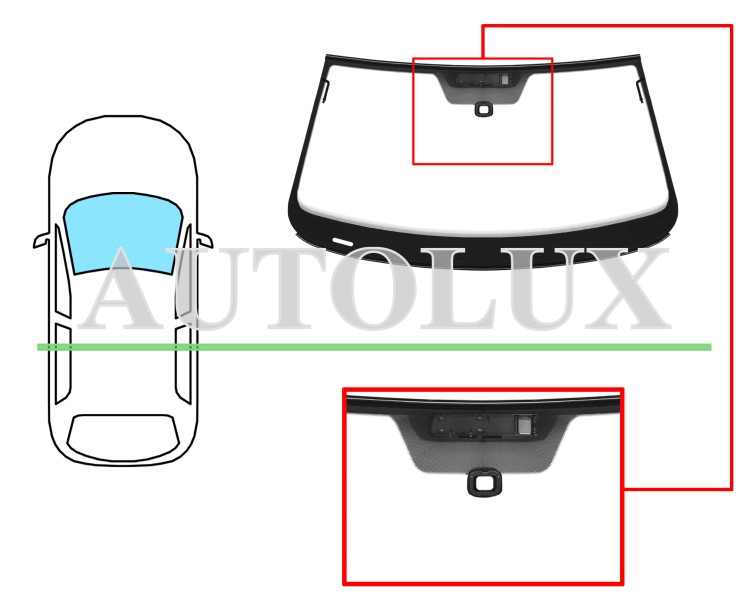 Parabrisas volkswagen beetle 2011-2019 cabrio / delantero / verde / acustico / con sensor / antena / molduras premontadas. Referencia Eurocode: 8617AGAAIMVW1F