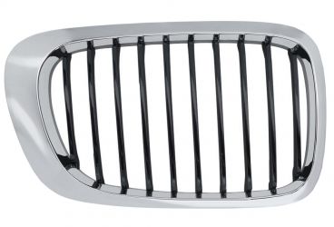 REJILLA BMW SERIE 3 (E46) 1999-2003 COUPE / FRENTE MARCO CROMADO / LAMAS NEGRAS / DERECHA