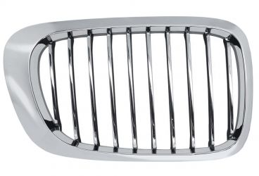REJILLA BMW SERIE 3 (E46) 1999-2003 COUPE / FRENTE MARCO CROMADO / LAMAS CROMADOS / NEGRAS / DERECHA