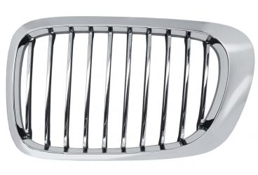 REJILLA BMW SERIE 3 (E46) 1999-2003 COUPE / FRENTE MARCO CROMADO / LAMAS CROMADOS / NEGRAS / IZQUIERDA
