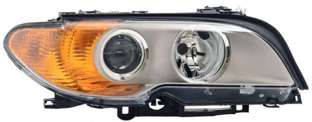 FARO BMW SERIE 3 (E46) 2003-2005 COUPE / PILOTO AMBAR / BASE CROMADA / DERECHO