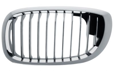 REJILLA BMW SERIE 3 (E46) 2003-2005 COUPE / FRENTE MARCO CROMADO / LAMAS CROMADOS / IZQUIERDA