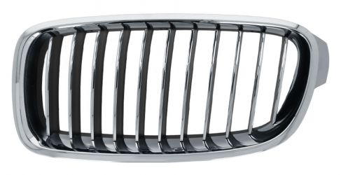REJILLA BMW SERIE 3 (F30-F31) 2012-2015 FRENTE / LUXURY / MARCO CROMADO / LAMAS CROMADAS / NEGRAS / IZQUIERDA