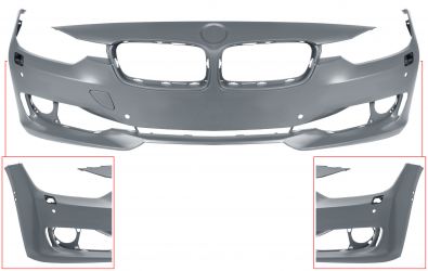 PARACHOQUES BMW SERIE 3 (F30-F31) 2012-2015 DELANTERO / BASIS / CON LAVAFAROS / CON SENSOR / CON ASSIST PARK / CON VIEW CAM LATERAL / IMPRIMADO