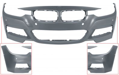 PARACHOQUES BMW SERIE 3 (F30-F31) 2012-2015 DELANTERO / MODELO M-TECH / CON SENSOR / CON ASSIST PARK / IMPRIMADO