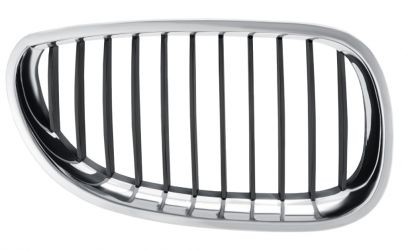 REJILLA BMW SERIE 5 (E60-E61) 2003-2007 FRENTE / MARCO CROMADO / LAMAS NEGRAS / DERECHA