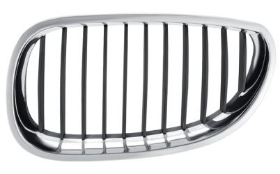 REJILLA BMW SERIE 5 (E60-E61) 2003-2007 FRENTE / MARCO CROMADO / LAMAS NEGRAS / IZQUIERDA