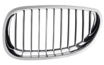 REJILLA BMW SERIE 5 (E60-E61) 2003-2007 FRENTE / MARCO CROMADO / LAMAS NEGRAS / CROMADAS / IZQUIERDA
