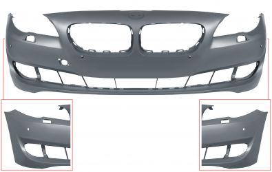 PARACHOQUES BMW SERIE 5 (F10-F11) 2010-2013 DELANTERO / CON LAVAFAROS / CON SENSOR / IMPRIMADO