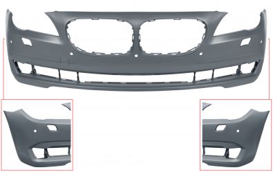 PARACHOQUES BMW SERIE 7 (F01-F02) 2009-2012 DELANTERO / CON LAVAFAROS / CON SENSOR / IMPRIMADO