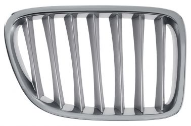 REJILLA BMW X1 (E84) 2009-2012 FRENTE / MARCO CROMADO / LAMAS PLATA / DERECHA