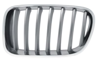 REJILLA BMW X3 (F25) 2010-2014 FRENTE / MARCO CROMADO / LAMAS GRIS TITANIO / IZQUIERDA