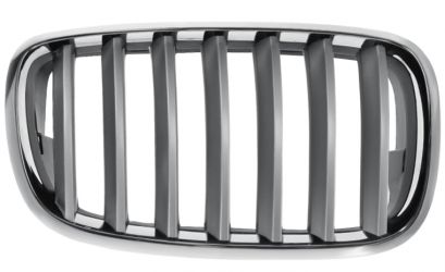 REJILLA BMW X6 (E71-E72) 2007-2014 FRENTE / MARCO CROMADO / LAMAS TITANIO / DERECHA