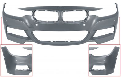 PARACHOQUES BMW SERIE 3 (F30-F31) 2012-2015 DELANTERO / MODELO M-TECH / CON SENSOR / CON ASSIST PARK / CON VIEW CAM LATERAL / IMPRIMADO