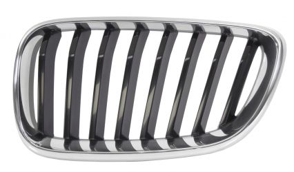 REJILLA BMW SERIE 2 (F22-F23) 2014-2017 COUPE / CABRIO / FRENTE / MODELO SPORT / MARCO CROMADO / LAMAS NEGRAS / IZQUIERDA