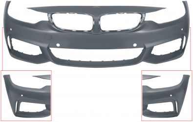 PARACHOQUES BMW SERIE 4 (F32-F33) 2013-2017 COUPE / CABRIO / DELANTERO / MODELO M-TECH / CON SENSOR / IMPRIMADO
