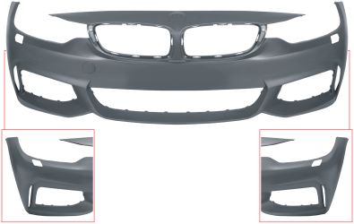 PARACHOQUES BMW SERIE 4 (F32-F33) 2017-2020 COUPE / CABRIO / DELANTERO / MODELO M-TECH / CON LAVAFAROS / IMPRIMADO