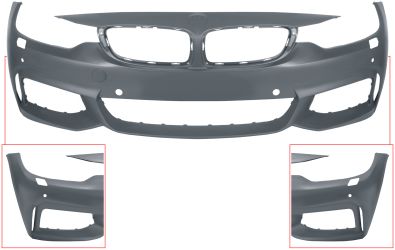 PARACHOQUES BMW SERIE 4 (F32-F33) 2017-2020 COUPE / CABRIO / DELANTERO / MODELO M-TECH / CON LAVAFAROS / CON SENSOR / IMPRIMADO