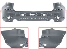 PARACHOQUES BMW X3 (G01) 2017-2021 TRASERO / ESCAPE DOBLE / MODELO LUXURY / CON MOLDURA / IMPRIMADO