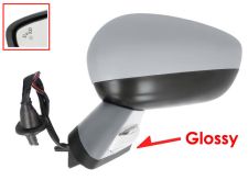 ESPEJO RETROVISOR CITROEN DS4 2011-2011 NEGRO GLOSSY / ELECTRICO / BASE IMPRIMADA / TERMICO / LUZ CORTESIA / ABATIBLE ELECTRICAMENTE / MEMORIA / SIDE ASSIST / CARCASA IMPRIMADA / IZQUIERDO