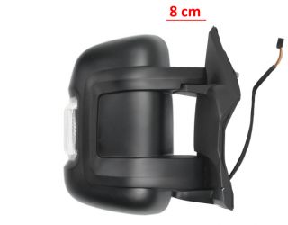 ESPEJO RETROVISOR CITROEN JUMPER 2006-2014 BRAZO 8cm / ELECTRICO / TERMICO / PILOTO BLANCO (WY5W) / 2 CRISTALES / DERECHO