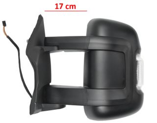 ESPEJO RETROVISOR CITROEN JUMPER 2006-2014 BRAZO 17cm / MANUAL / PILOTO BLANCO (WY5W) / 2 CRISTALES / IZQUIERDO