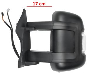 ESPEJO RETROVISOR CITROEN JUMPER 2006-2014 BRAZO 17cm / MANUAL / PILOTO BLANCO (WY5W) / 2 CRISTALES / SONDA / IZQUIERDO
