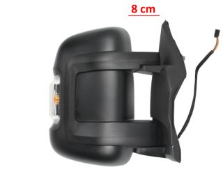 ESPEJO RETROVISOR CITROEN JUMPER 2006-2014 BRAZO 8cm / ELECTRICO / TERMICO / PILOTO AMBAR (W16W) / 2 CRISTALES / DERECHO