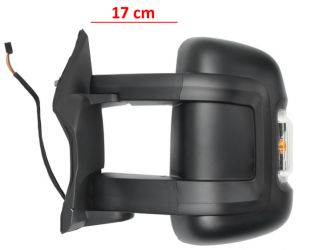 ESPEJO RETROVISOR CITROEN JUMPER 2006-2014 BRAZO 17cm / MANUAL / PILOTO AMBAR (W16W) / 2 CRISTALES / IZQUIERDO