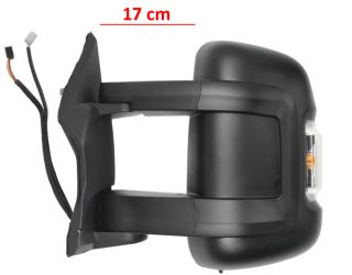 ESPEJO RETROVISOR CITROEN JUMPER 2006-2014 BRAZO 17cm / MANUAL / PILOTO AMBAR (W16W) / 2 CRISTALES / SONDA / IZQUIERDO