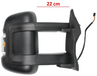 ESPEJO RETROVISOR CITROEN JUMPER 2006-2014 BRAZO 22cm / MANUAL / PILOTO AMBAR (W16W) / 2 CRISTALES / DERECHO