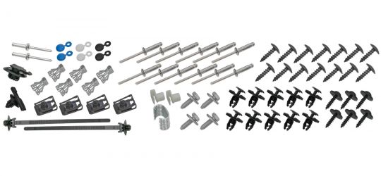 JUEGO FIJACIONES PARAGOLPES PEUGEOT PARTNER 2015-2018 DELANTERO / COMPLETO