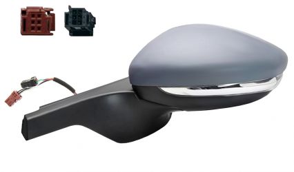 ESPEJO RETROVISOR CITROEN C3 2016-2018 CONECTOR ROJO/NEGRO / ELECTRICO / TERMICO / PILOTO / IMPRIMADO / IZQUIERDO