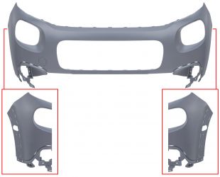 PARACHOQUES CITROEN C3 2016-2020 DELANTERO / SUPERIOR / CON MOLDURA ALETA / IMPRIMADO
